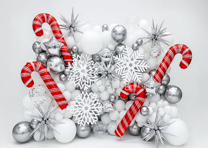 Avezano Christmas Candy Cane Snowflake Backdrop Designed By Polly Ro Design