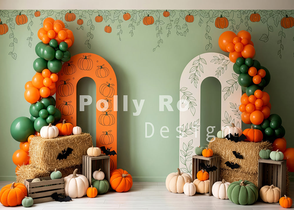 Avezano Autumn Pumpkin Balloon Arch Backdrop Designed By Polly Ro Design