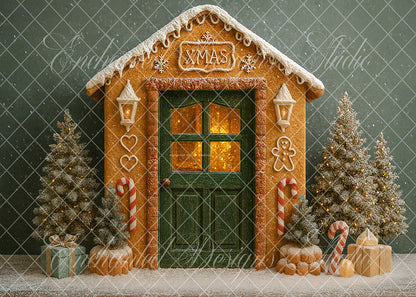 Avezano Gingerbread House Christmas Backdrop Designed By Enchanted Design Studio
