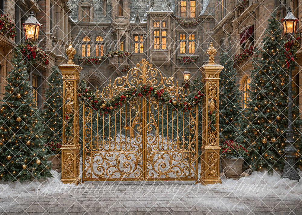 Avezano Golden Gate Christmas Castle Backdrop Designed By Enchanted Design Studio
