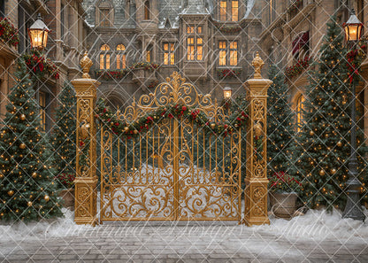 Avezano Golden Gate Christmas Castle Backdrop Designed By Enchanted Design Studio