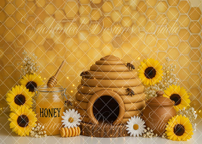 Avezano Sunflower Honeybee Hive Backdrop Designed By Enchanted Design Studio