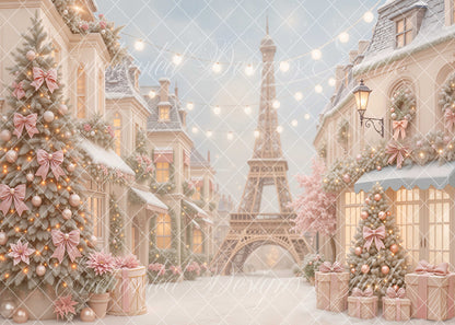 Avezano Christmas Paris Eiffel Tower Backdrop Designed By Enchanted Design Studio