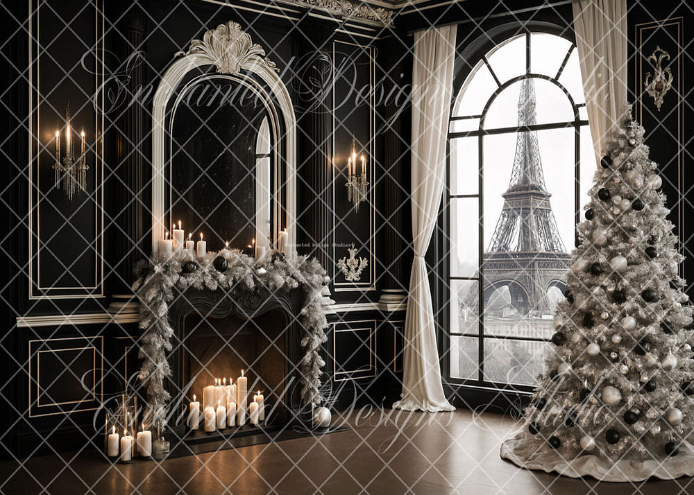 Avezano Paris Eiffel Tower Christmas Backdrop Designed By Enchanted Design Studio
