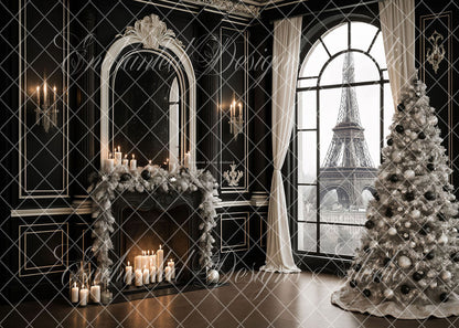 Avezano Paris Eiffel Tower Christmas Backdrop Designed By Enchanted Design Studio