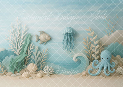 Avezano Underwater Octopus Jellyfish Backdrop Designed By Enchanted Design Studio