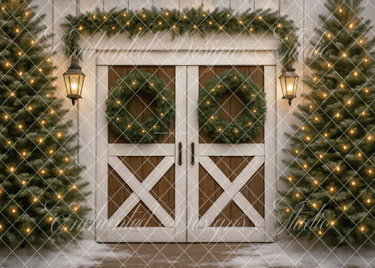 Avezano Christmas Wooden Barn Door Backdrop Designed By Enchanted Design Studio