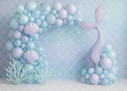 Avezano Mermaid's Tail at the Bottom of the Sea Backdrop Designed By Enchanted Design Studio