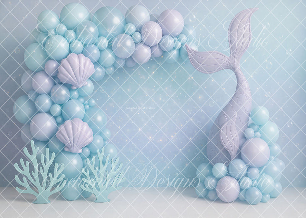 VIP Avezano Mermaid Tail Balloon Underwater Photography Backdrop By Enchanted Design Studio
