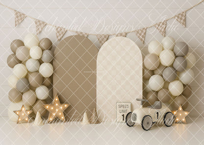 Avezano Light Colored Arches and Balloon Parties Backdrop Designed By Enchanted Design Studio