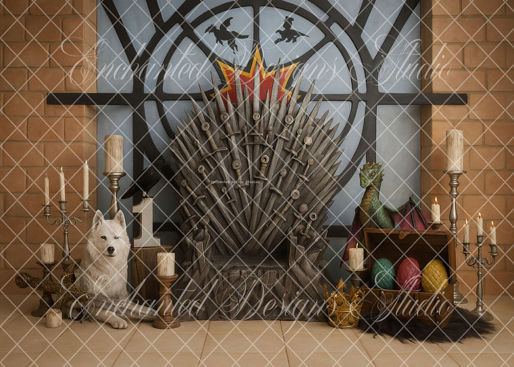 Avezano Iron Throne and the Dragon Backdrop Designed By Enchanted Design Studio
