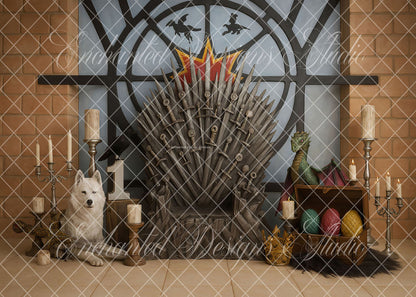 Avezano Iron Throne and the Dragon Backdrop Designed By Enchanted Design Studio