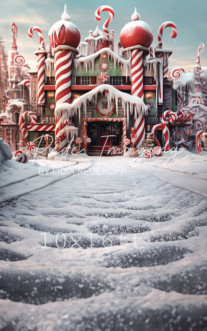 Avezano Candy Themed Christmas Castle Photography Backdrop Designed By Lidia Redekopp
