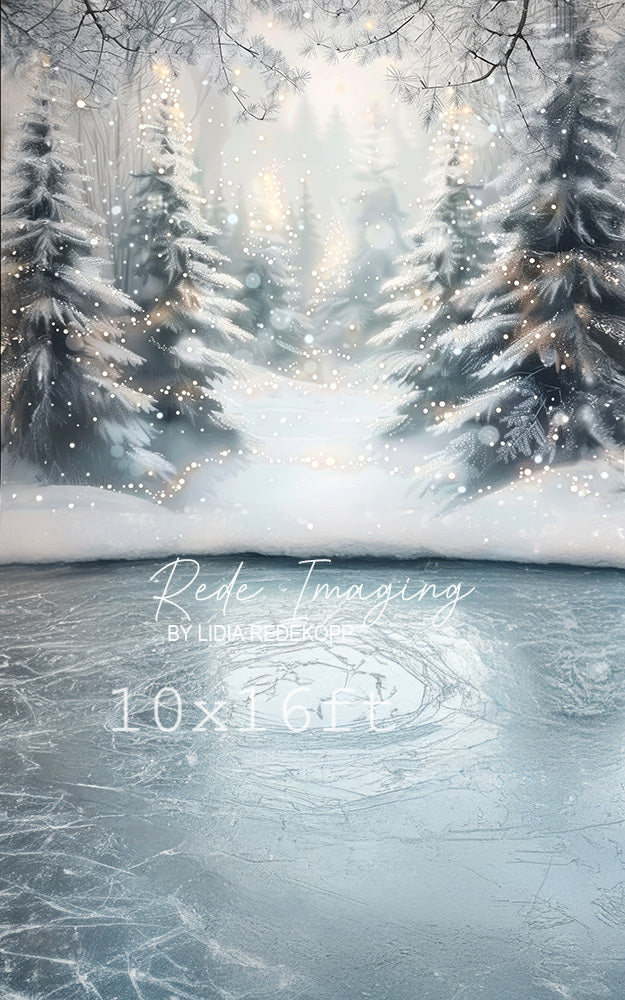 Avezano Snowy Forest Winter Photography Backdrop Designed By Lidia Redekop