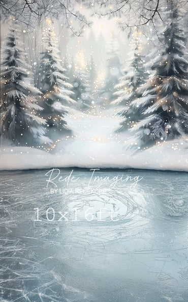 Avezano Snowy Forest Winter Photography Backdrop Designed By Lidia Redekop
