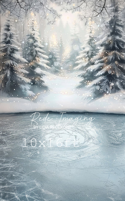 Avezano Snowy Forest Winter Photography Backdrop Designed By Lidia Redekop