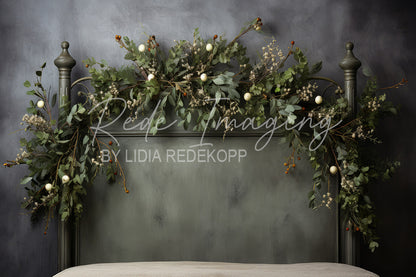 Avezano Greenery Decorated Headboard Photography Backdrop Designed By Lidia Redekopp
