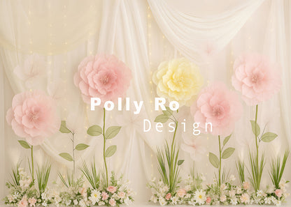 Toile de fond pour photographie de pailles et d'œufs de Pâques d'Avezano conçue par Polly Ro Design