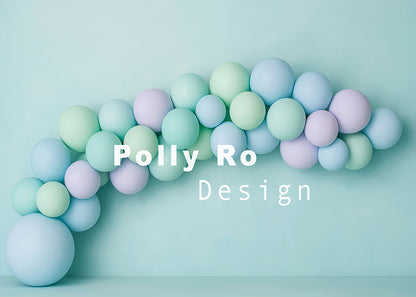 Avezano Pastel Balloon Arch Cakesmash Backdrop Designed By Polly Ro Design
