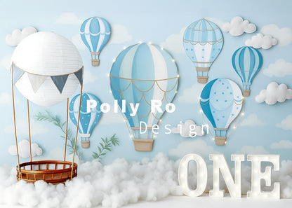 Avezano Hot Air Balloon Cakesmash Backdrop Designed By Polly Ro Design