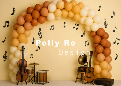 Avezano Music Instrument and Balloon Arch Backdrop Designed By Polly Ro Design