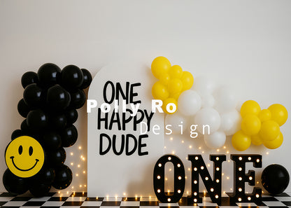Avezano "One Happy Dude" Themed Backdrop Designed By Polly Ro Design