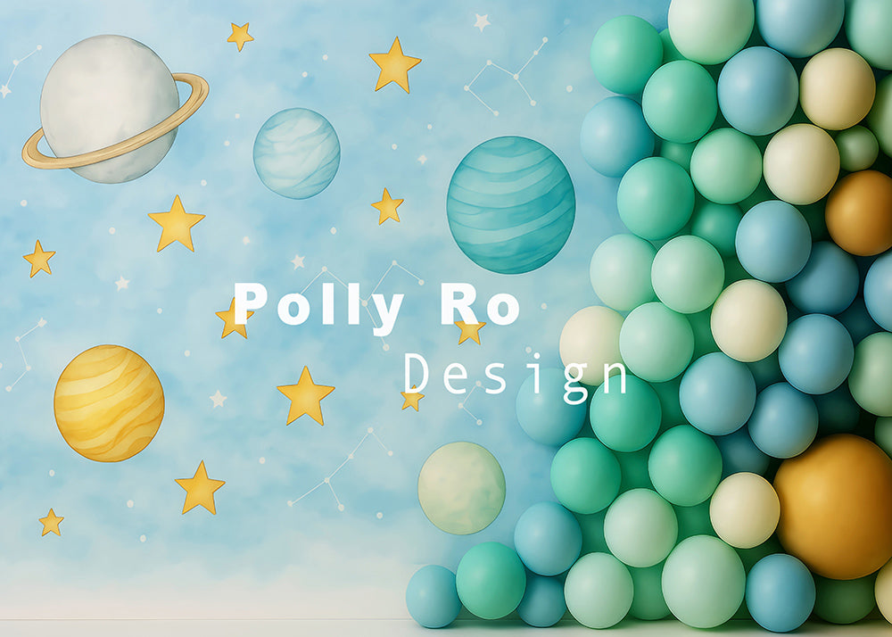 Avezano Space Themed Backdrop Designed By Polly Ro Design