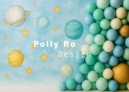 Avezano Space Themed Backdrop Designed By Polly Ro Design