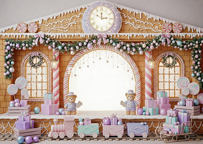 Avezano Gingerbread Train Station Backdrop Designed By Polly Ro Design