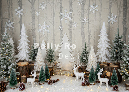Avezano Snowy Forest Christmas Backdrop Designed By Polly Ro Design