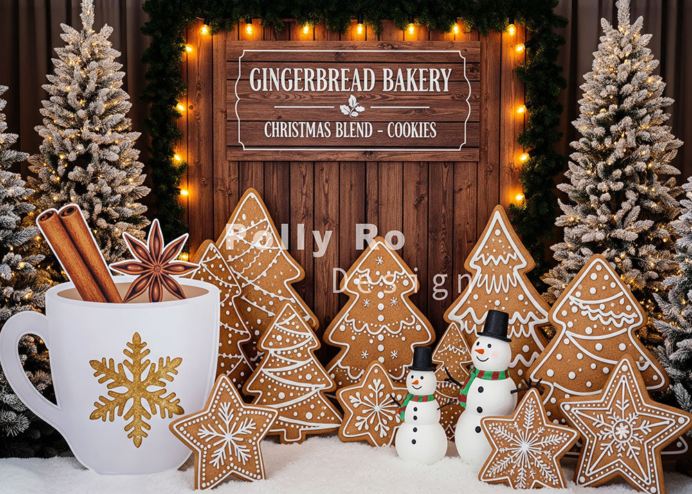 Avezano Gingerbread Bakery Christmas Backdrop Designed By Polly Ro Design