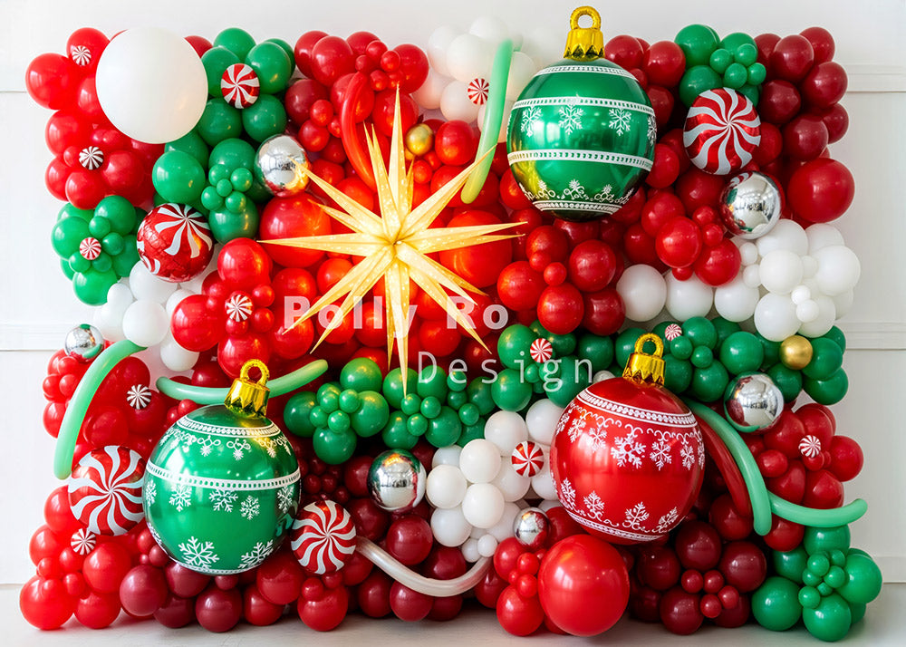 Avezano Red Green Christmas Balloon Backdrop Designed By Polly Ro Design