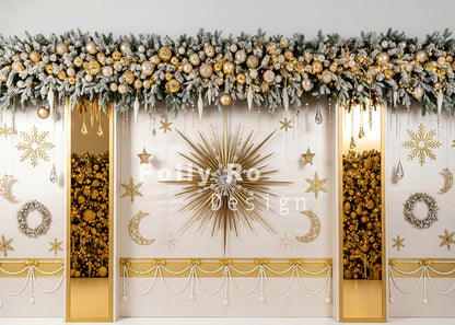 Avezano Golden Star Christmas Backdrop Designed By Polly Ro Design