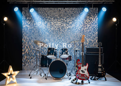 Avezano Rock Band Stage Christmas Backdrop Designed By Polly Ro Design