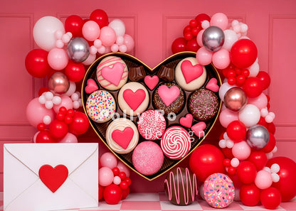 Avezano Valentine's Day Chocolate Balloon Backdrop Designed By Polly Ro Design