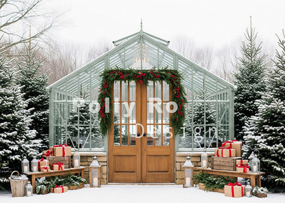 Avezano Snowy Greenhouse Christmas Backdrop Designed By Polly Ro Design