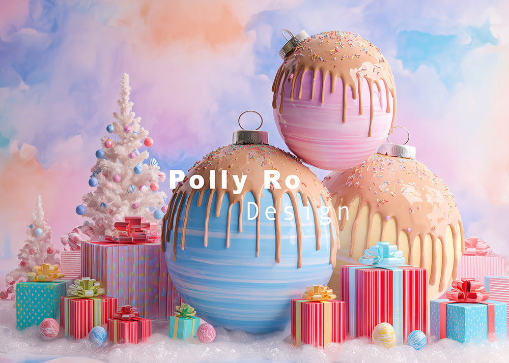 Avezano Christmas Ornament Gift Backdrop Designed By Polly Ro Design