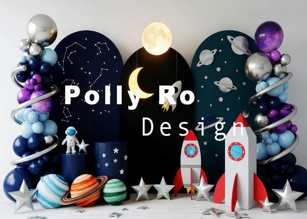 Avezano Space Theme Backdrop Designed By Polly Ro Design