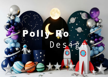 Avezano Space Theme Backdrop Designed By Polly Ro Design