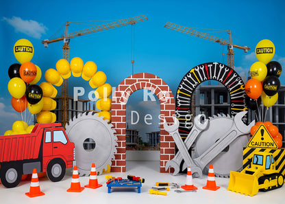 Avezano Construction Crane Theme Backdrop Designed By Polly Ro Design