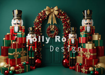 Avezano Nutcracker Gift Door Christmas Backdrop Designed By Polly Ro Design
