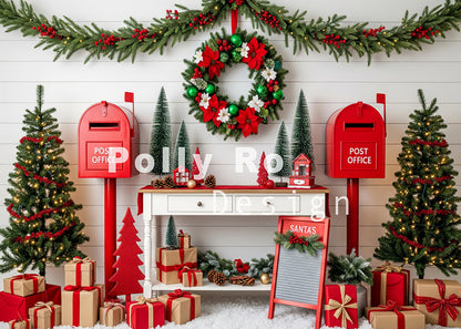 Avezano Santa Post Office Christmas Backdrop Designed By Polly Ro Design
