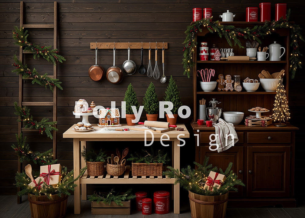 Avezano Christmas Baking Kitchen Backdrop Designed By Polly Ro Design