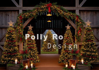 Avezano Barn Arch Christmas Tree Backdrop Designed By Polly Ro Design