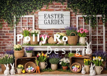 Toile de fond pour photographie de pailles et d'œufs de Pâques d'Avezano conçue par Polly Ro Design