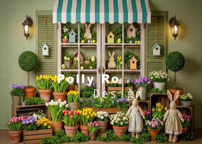 Avezano Easter Flower Shop Window Photography Backdrop Designed By Polly Ro Design