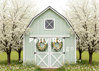 Toile de fond pour photographie de pailles et d'œufs de Pâques d'Avezano conçue par Polly Ro Design