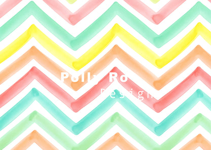 Avezano Rainbow Chevron Watercolor Photography Backdrop Designed By Polly Ro Design