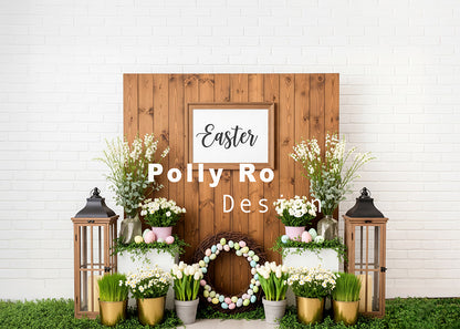 Toile de fond pour photographie de pailles et d'œufs de Pâques d'Avezano conçue par Polly Ro Design