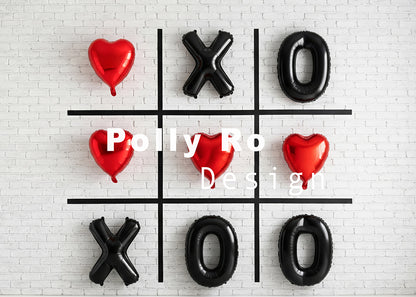 Avezano Valentine's Tic Tac Toe Balloon Photography Backdrop Designed By Polly Ro Design